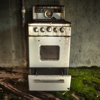 What's Cookin' - Old electric stove in the basement of a home in a Colorado ghost town.